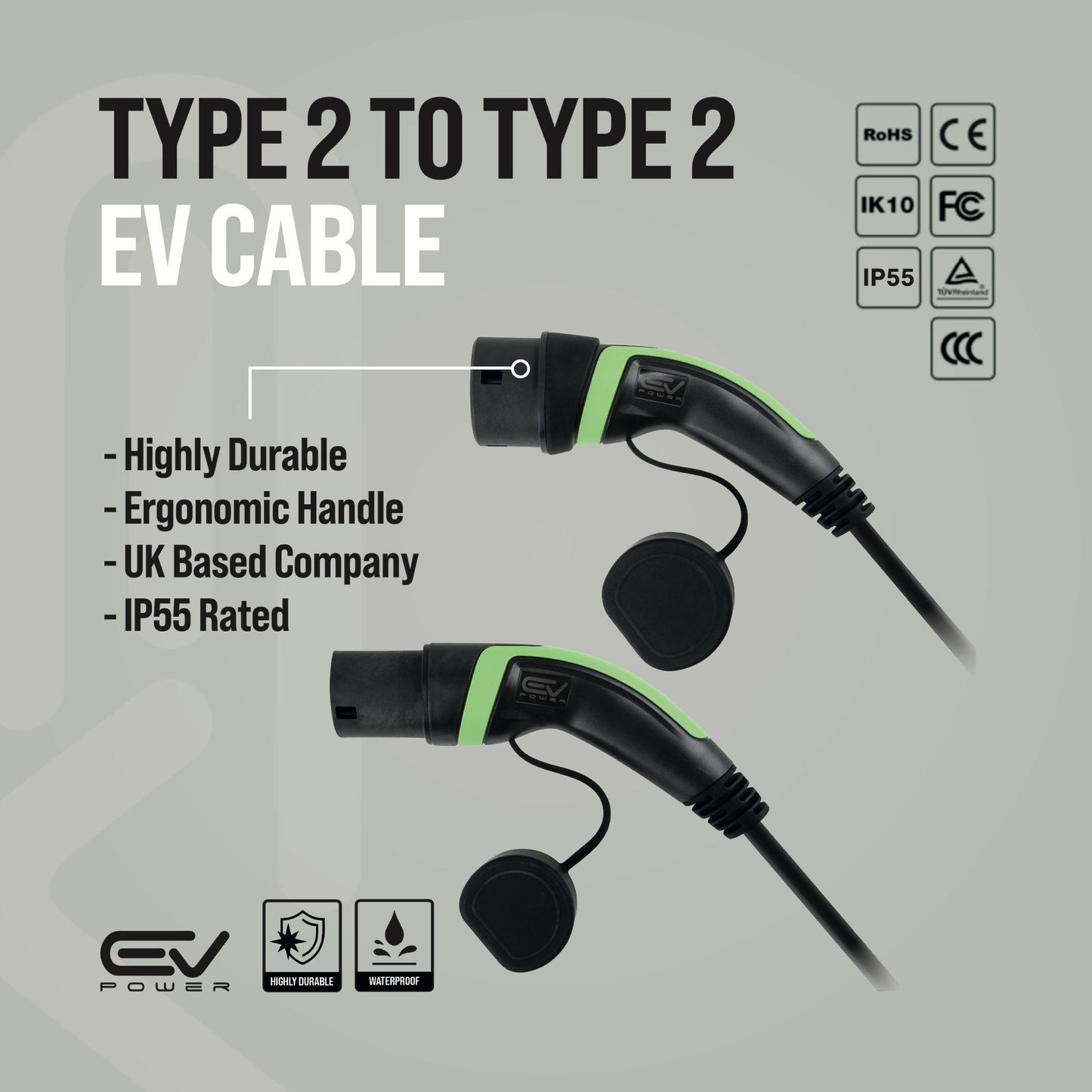 Type 2 to Type 2 Charging Cable