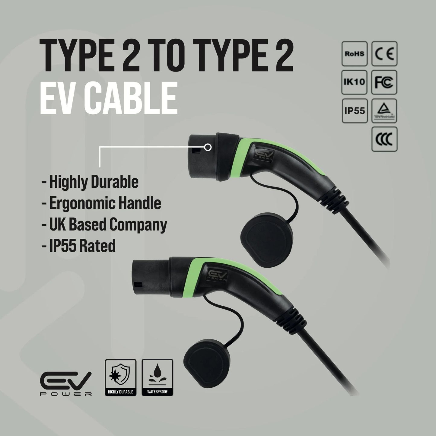  Type 2 to Type 2 Charging Cable